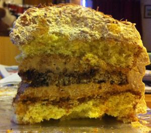 Slice of Tiramisu Layer Cake